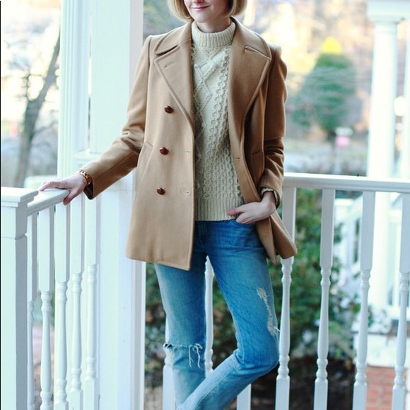 Fleurette Italian Wool Loro Piana Peacoat Tan Camel - Picture 10 of 10